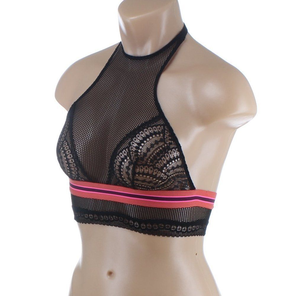 Victoria's Secret Black Mesh Lace High Neck Bralette NWT XS - Picture 9 of 10